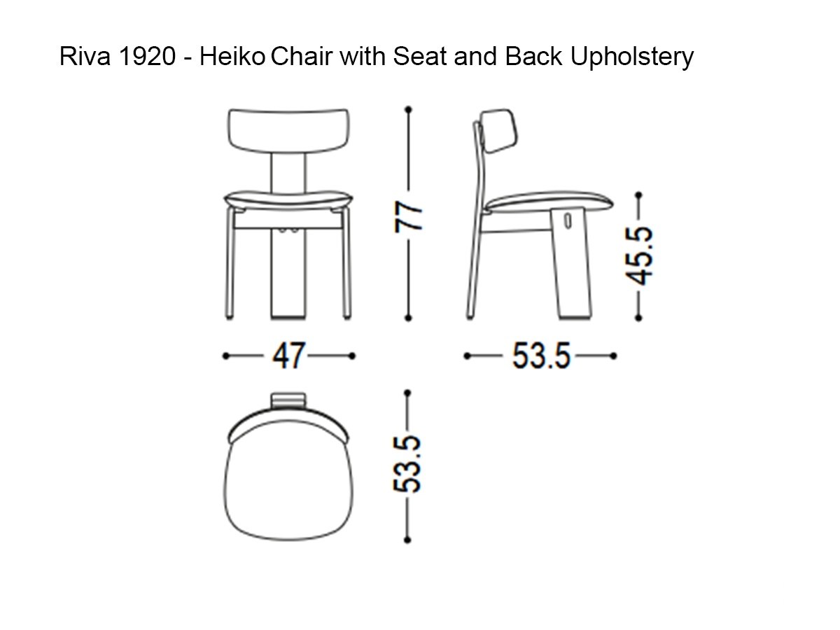 Riva 1920 Heiko Chair With Seat And Back Upholstery Oak Without Knots