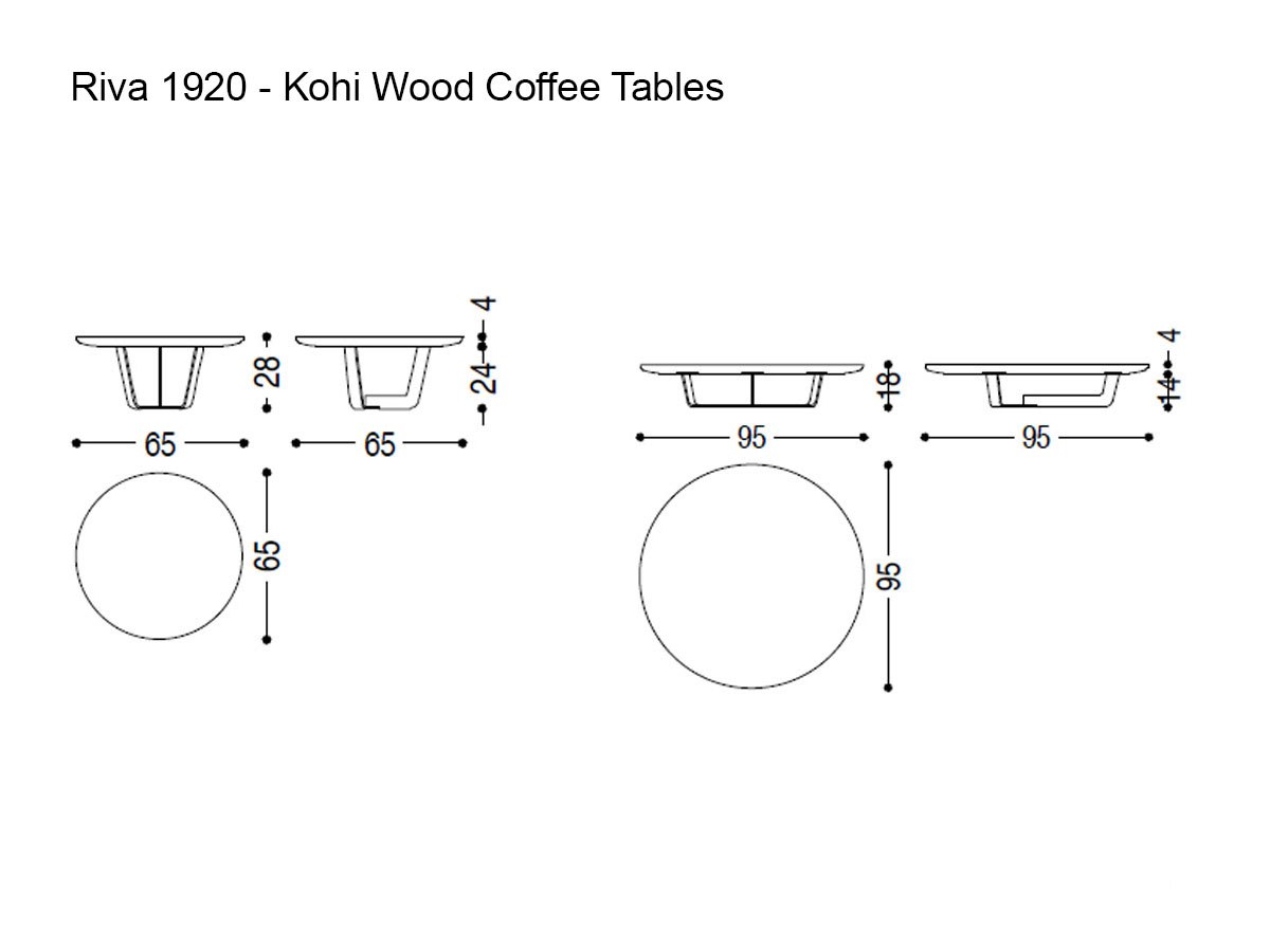 Riva 1920 Kohi Wood Coffee Tables