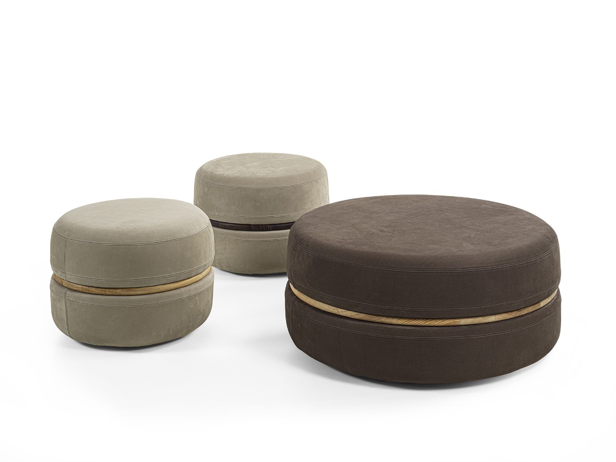 Riva 1920 Macaron Pouf O 55 Cm D3 Leather Suede
