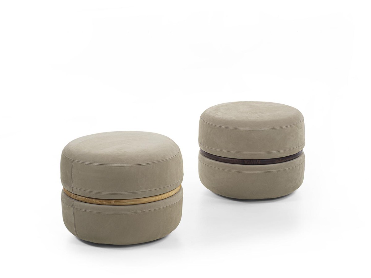 Riva 1920 Macaron Pouf O 55 Cm D3 Leather Suede