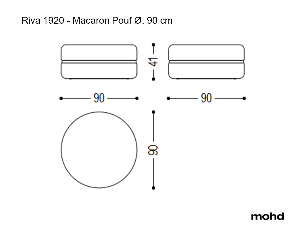 Пуф Riva 1920 Macaron Pouf Ø. 90 cm D3