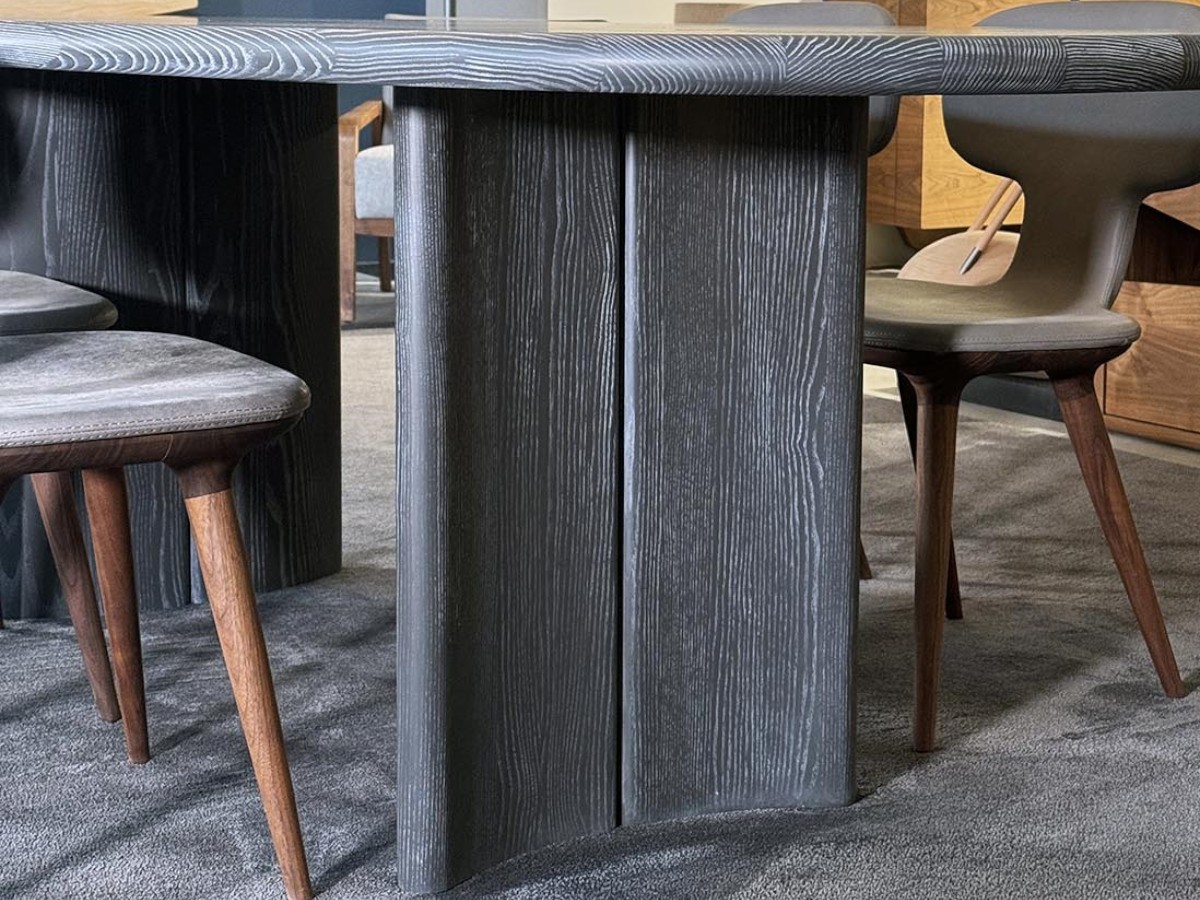 Riva 1920 Medialuna Table Pigmented Ash Without Knots Grey