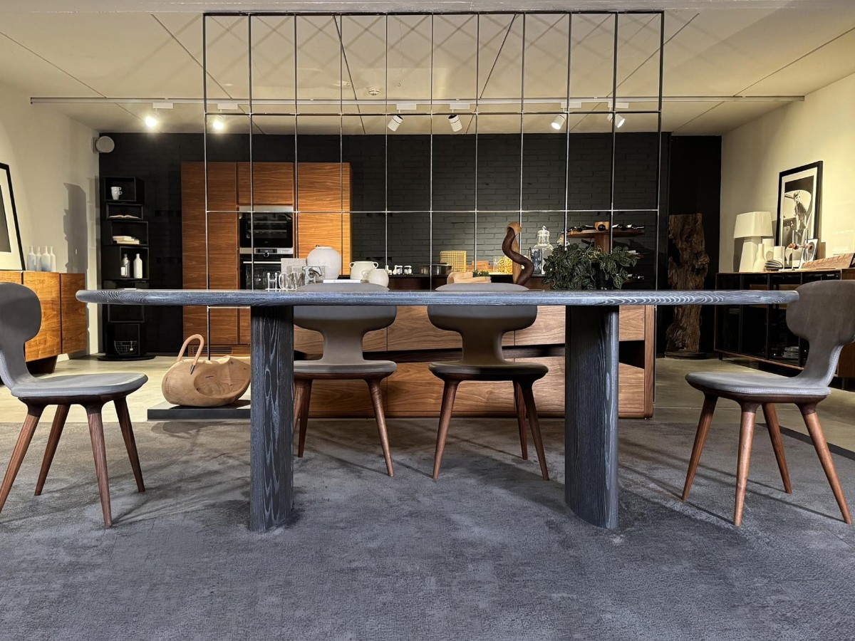 Riva 1920 Medialuna Table Pigmented Ash Without Knots Grey
