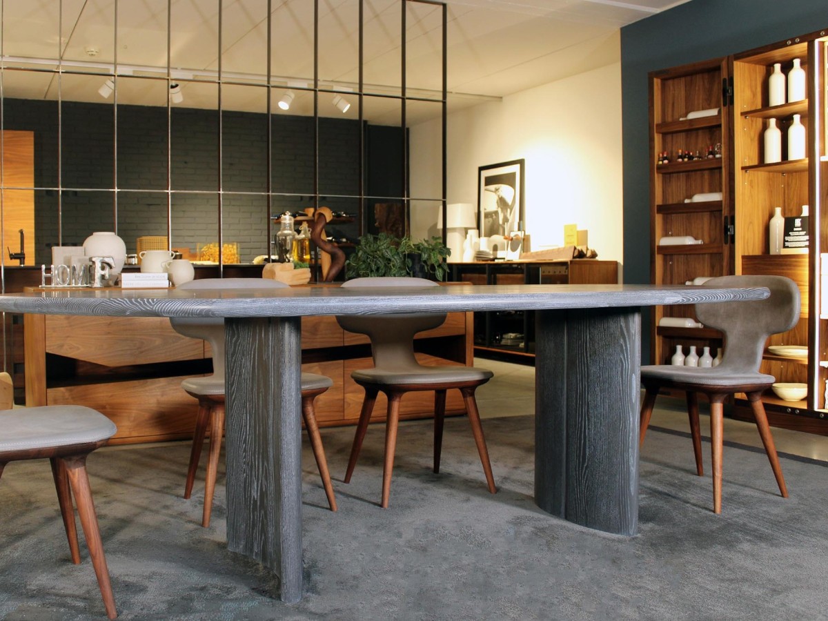 Riva 1920 Medialuna Table Pigmented Ash Without Knots Grey