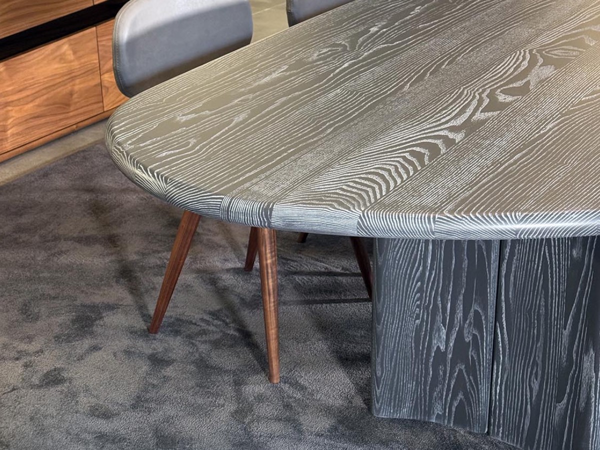 Riva 1920 Medialuna Table Pigmented Ash Without Knots Grey