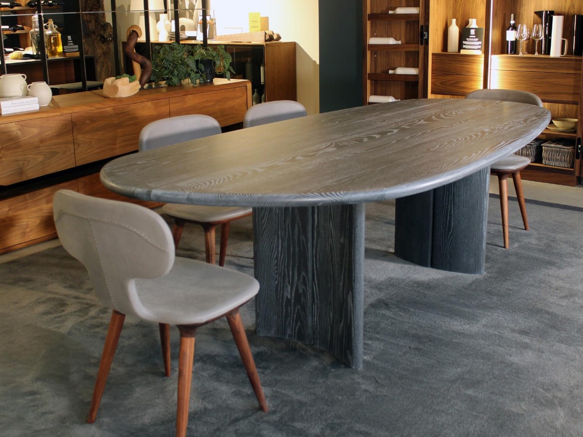 Riva 1920 Medialuna Table Pigmented Ash Without Knots Grey