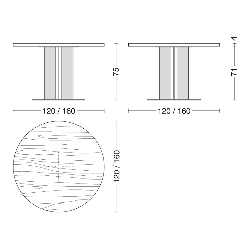 Riva 1920 Natura Round Walnut Table