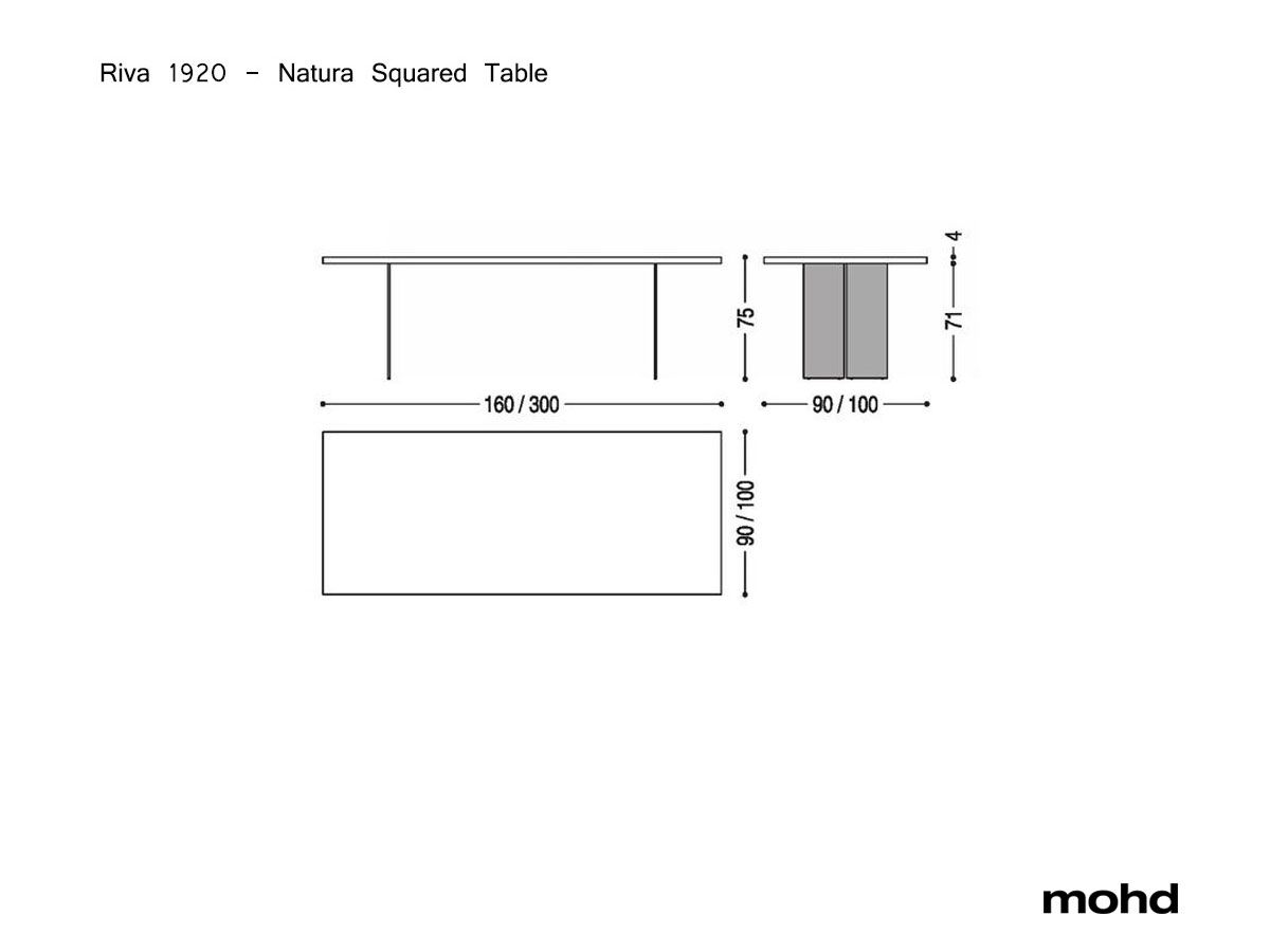 Стол Riva 1920 Natura Squared