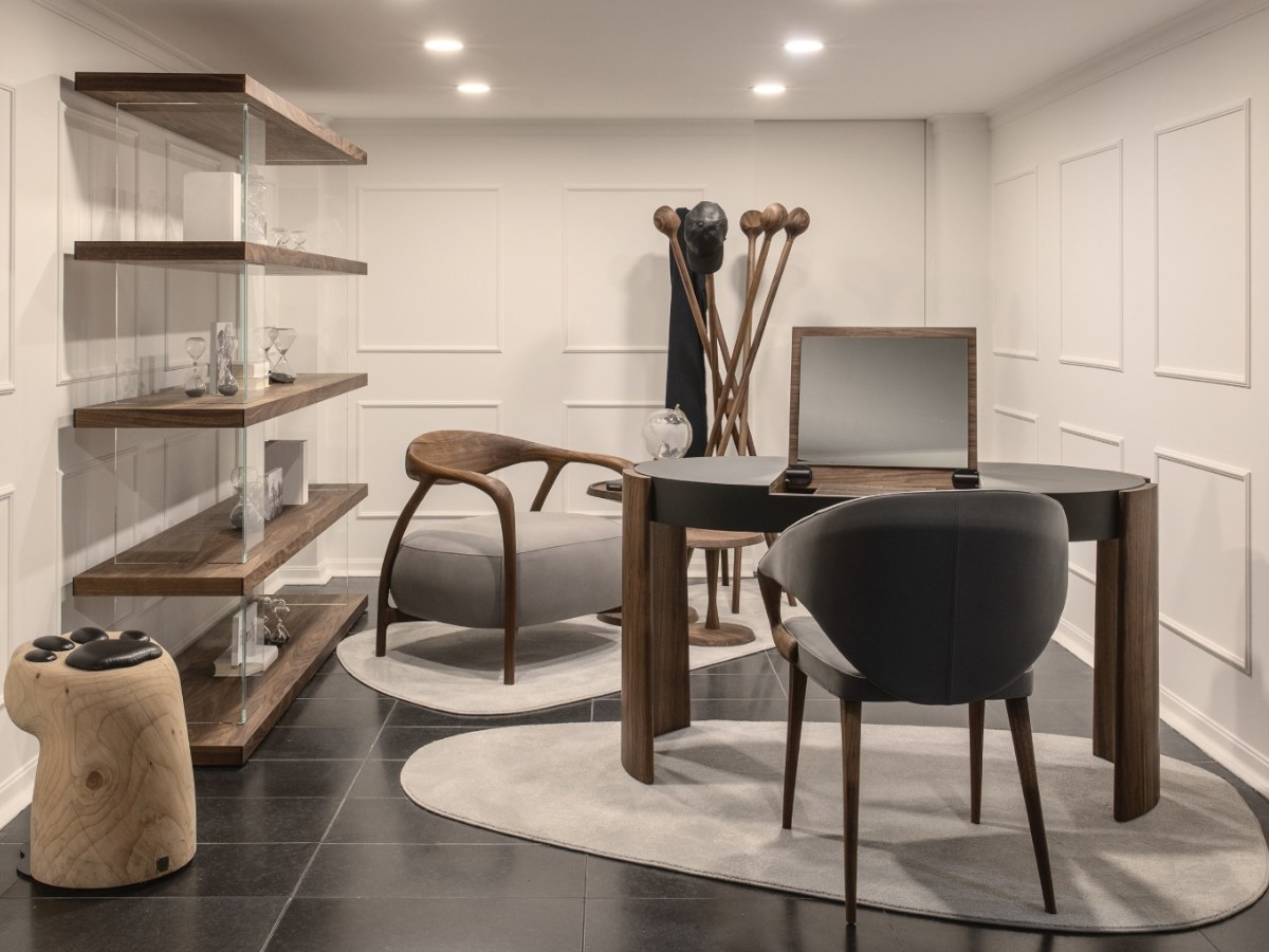 Riva 1920 Parentesi Modular Bookcase Walnut Without Knots