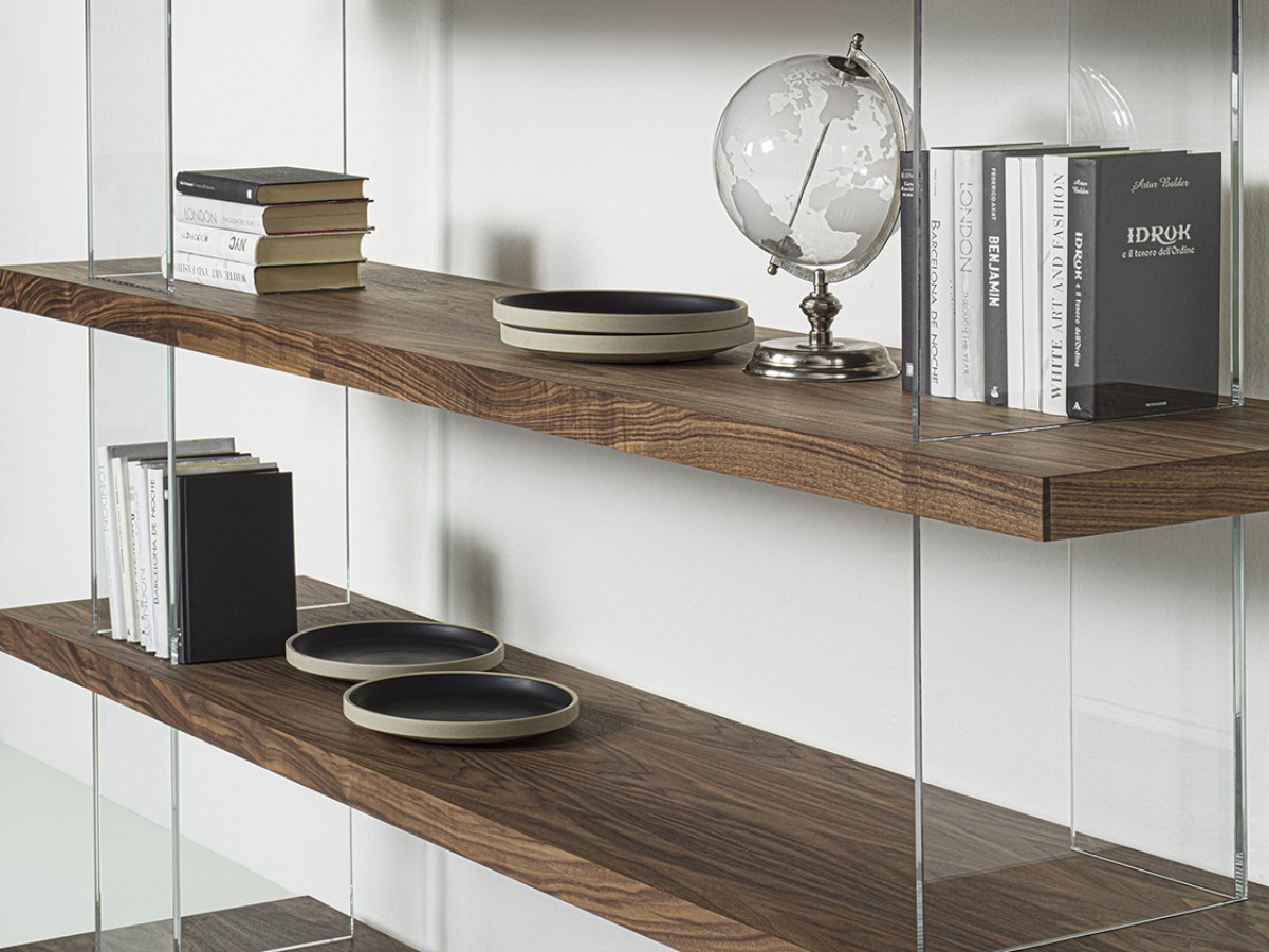 Riva 1920 Parentesi Modular Bookcase Walnut Without Knots