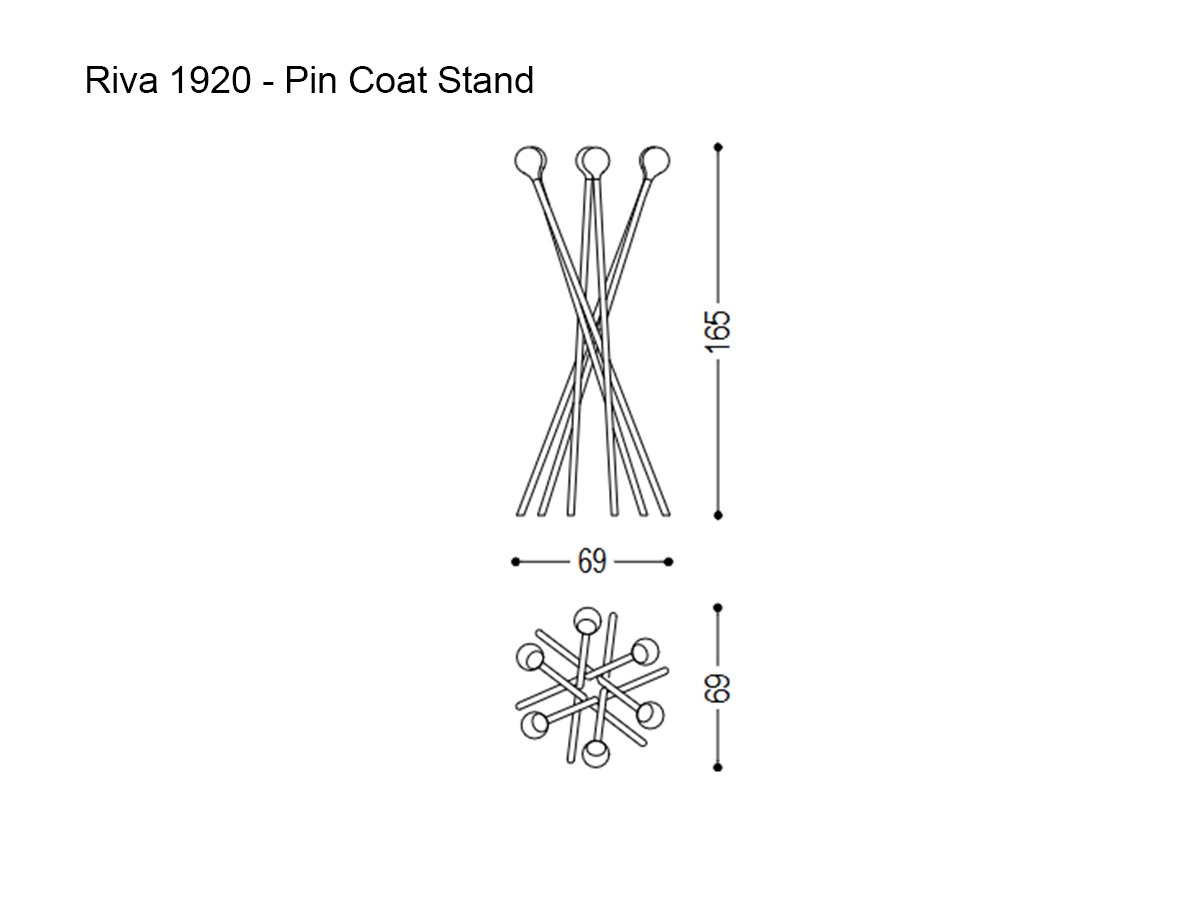Riva 1920 Pin Coat Stand
