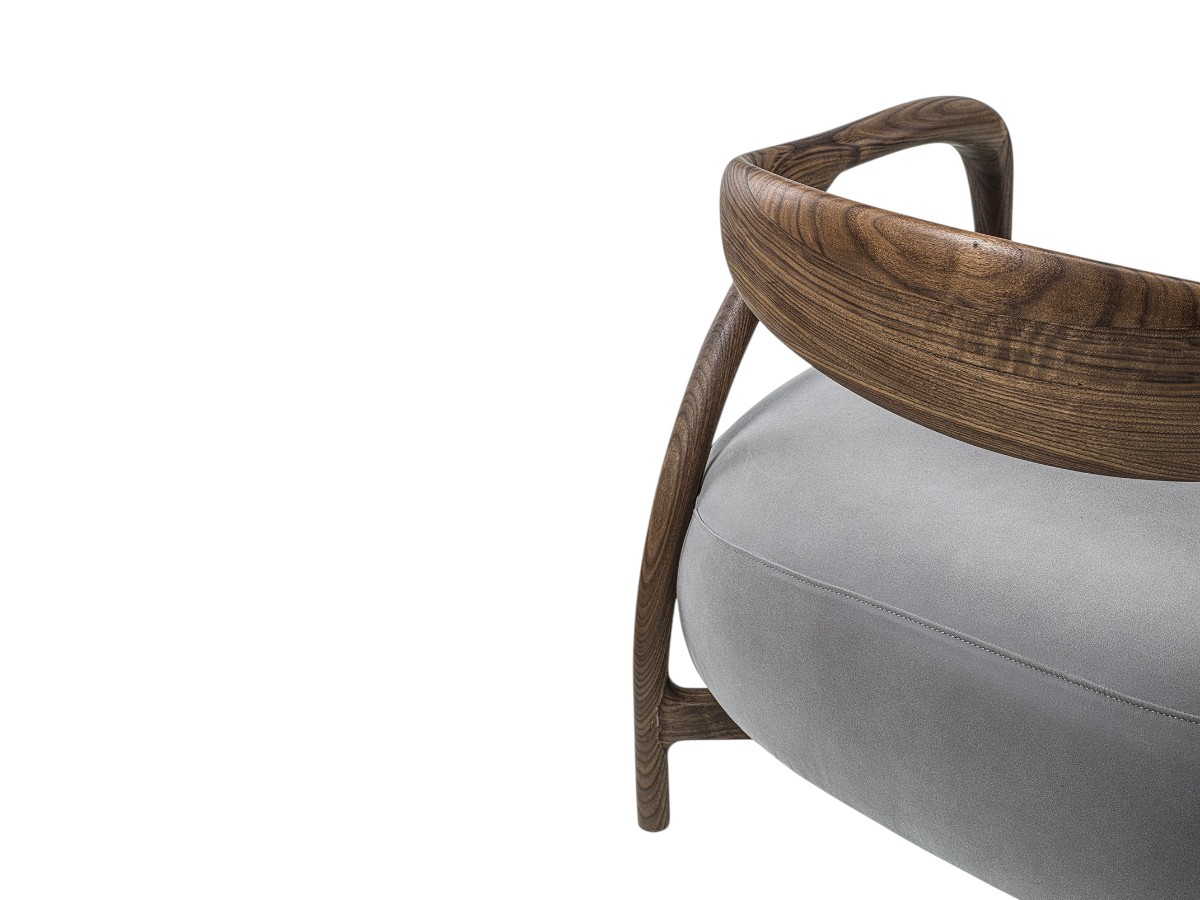 Riva 1920 Pleiadi Armchair D1 Fabric Bouclewalnut Without Knots