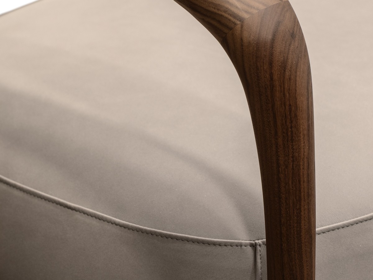 Riva 1920 Pleiadi Armchair D1 Fabric Bouclewalnut Without Knots