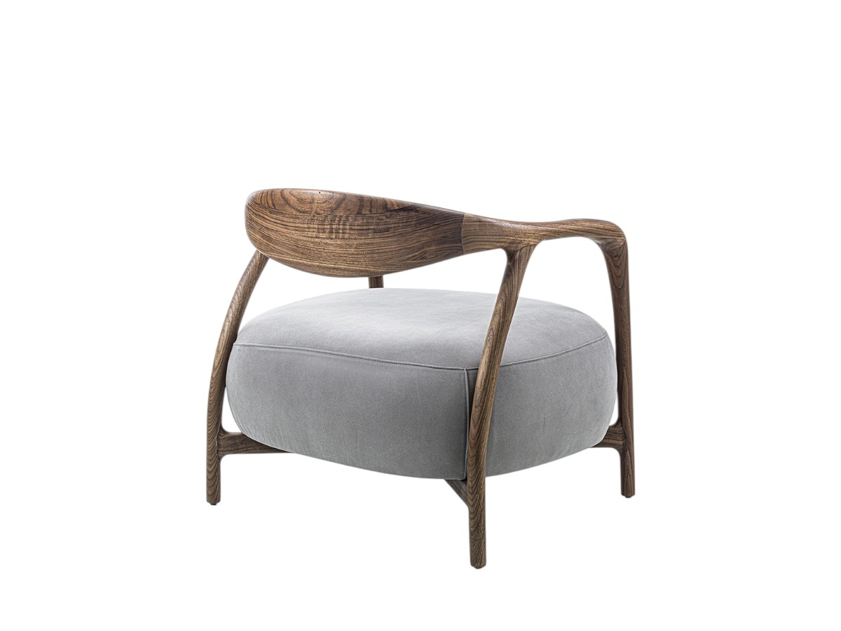 Riva 1920 Pleiadi Armchair D1 Fabric Bouclewalnut Without Knots