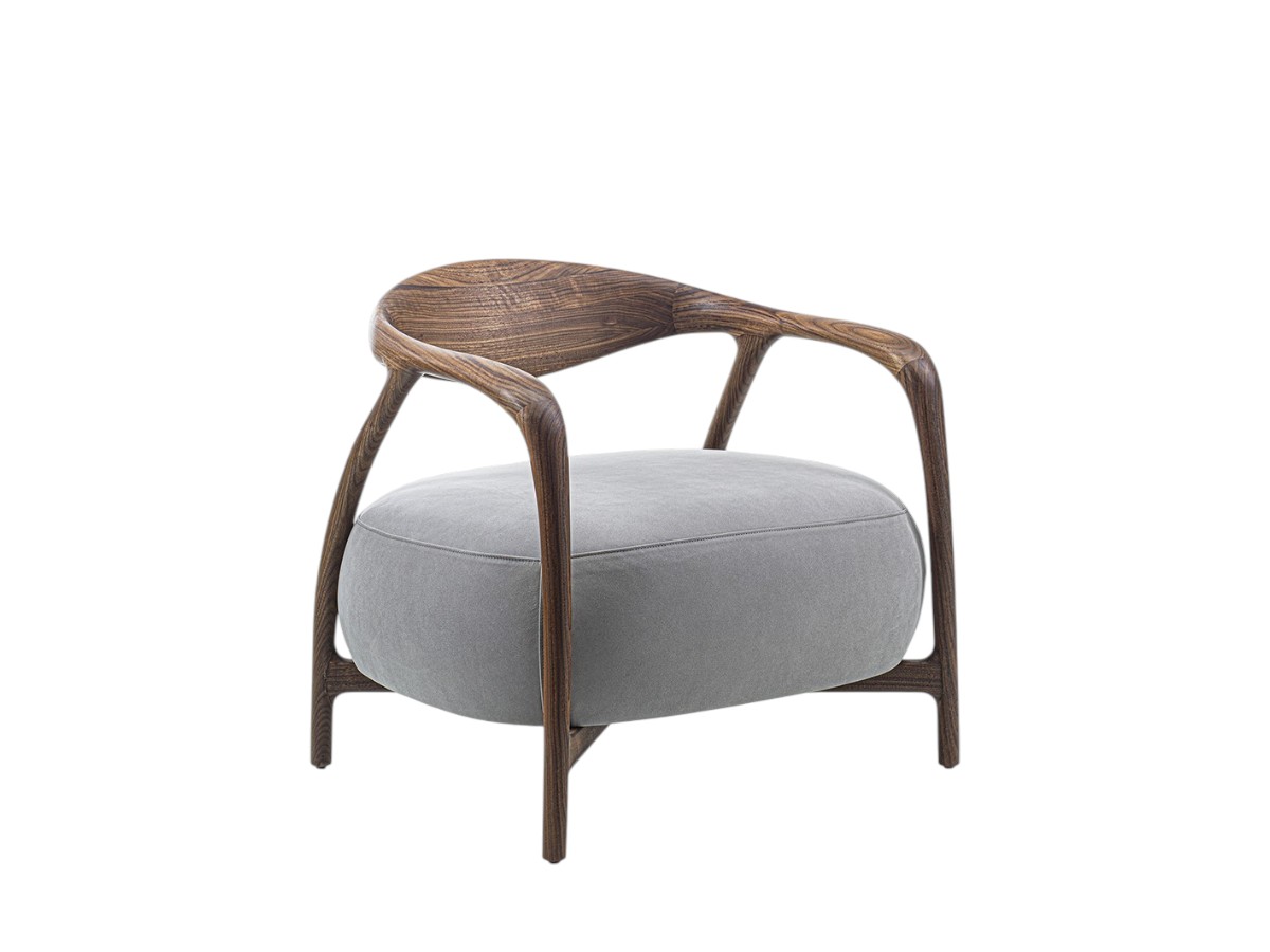 Riva 1920 Pleiadi Armchair D1 Fabric Bouclewalnut Without Knots