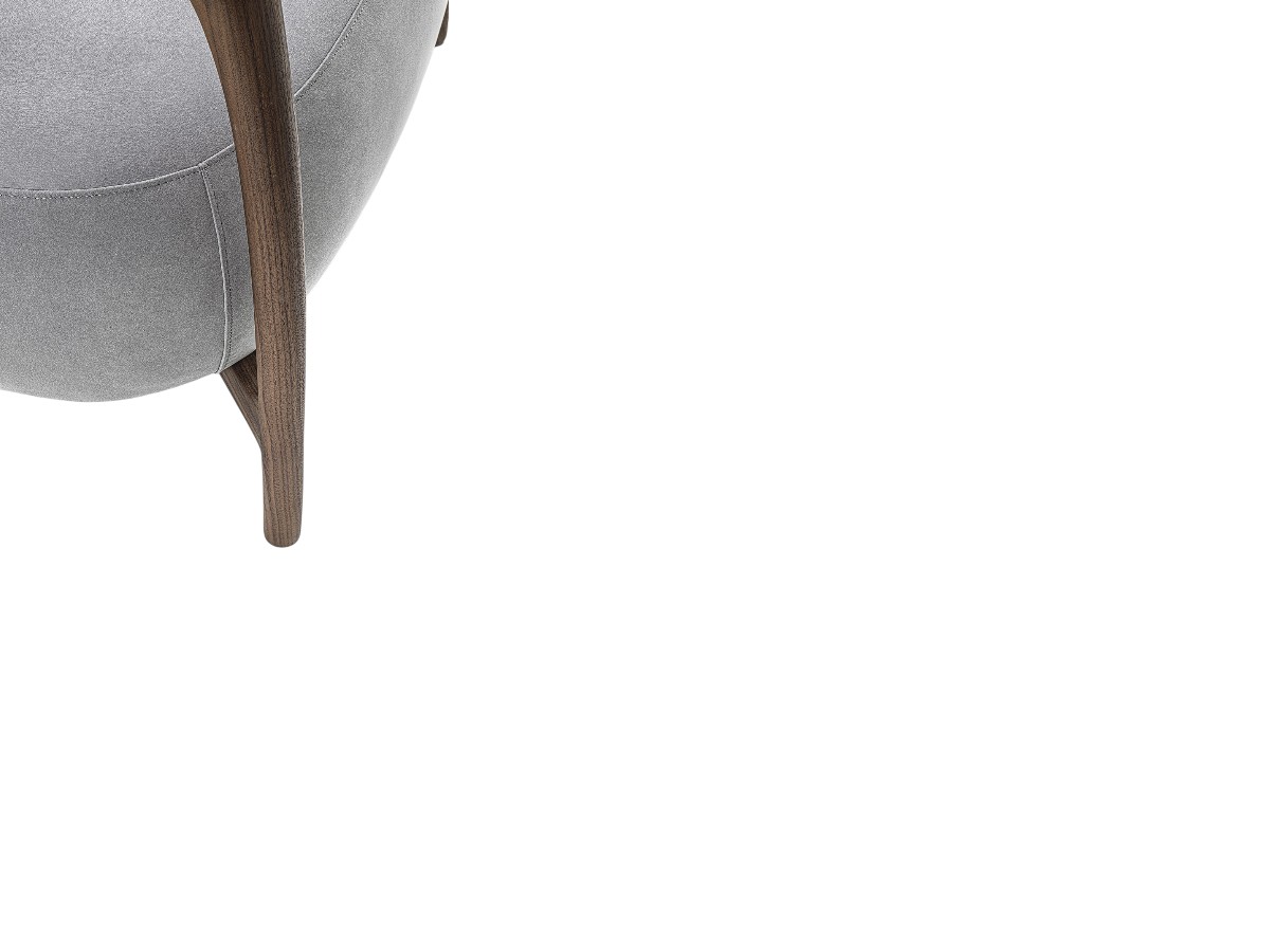 Riva 1920 Pleiadi Armchair D1 Fabric Bouclewalnut Without Knots