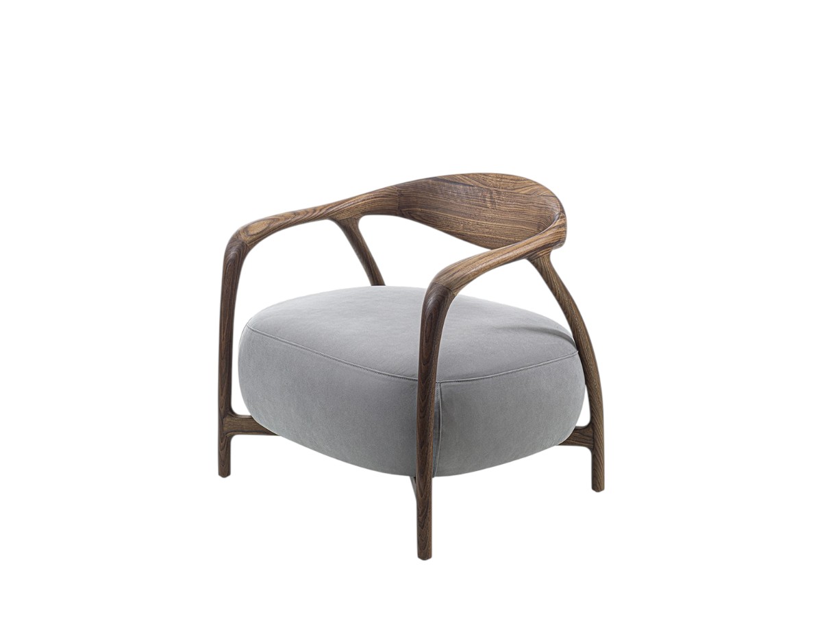 Riva 1920 Pleiadi Armchair D1 Fabric Bouclewalnut Without Knots