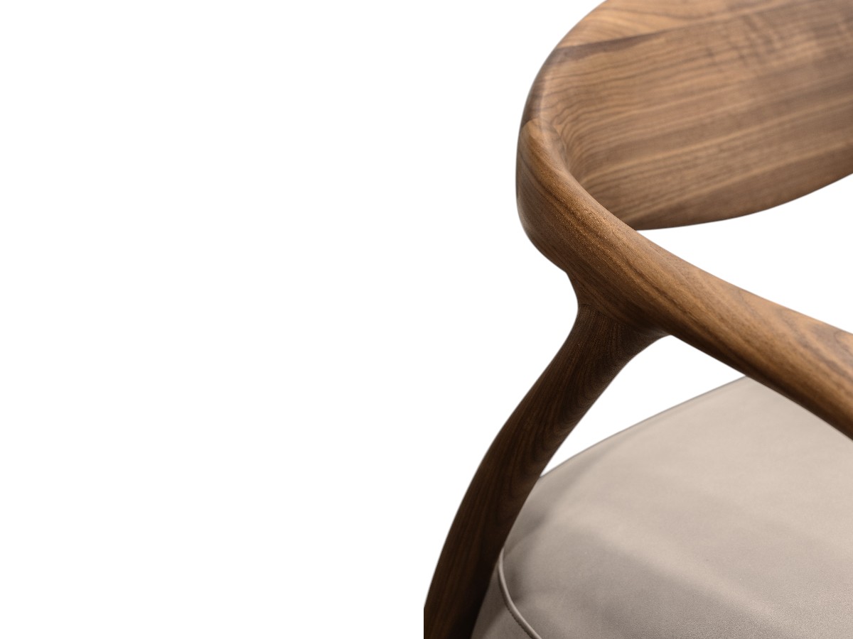 Riva 1920 Pleiadi Armchair D1 Fabric Bouclewalnut Without Knots