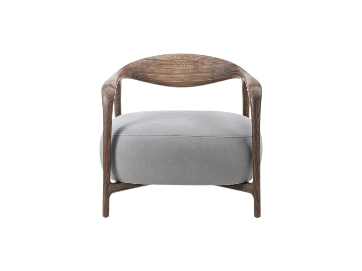 Riva 1920 Pleiadi Armchair D1 Fabric Bouclewalnut Without Knots