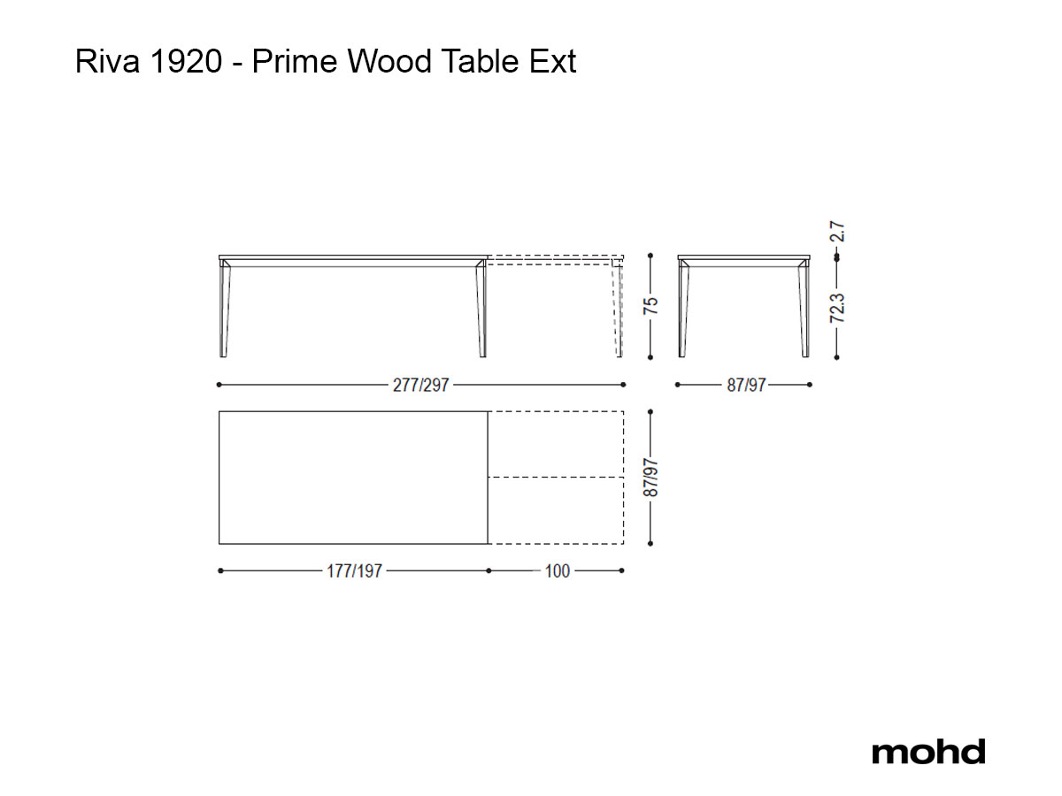 Riva 1920 Prime Wood Table Ext