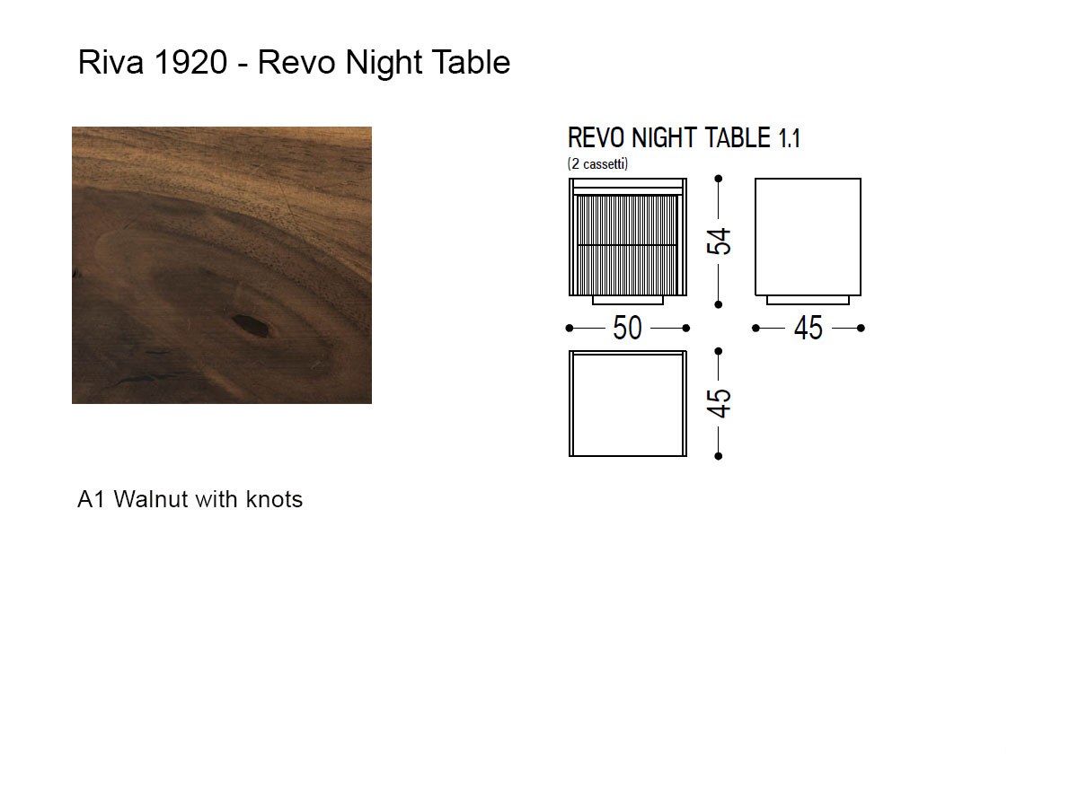 Riva 1920 Revo Night Table 11 Walnut With Knots Fresart Thin