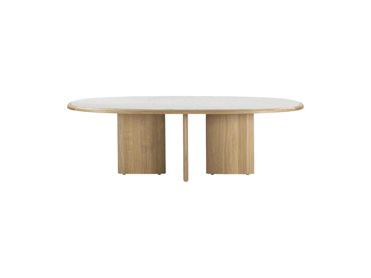 Riva 1920 Suiseki Table Oak Without Knots And Carrara Marble Top