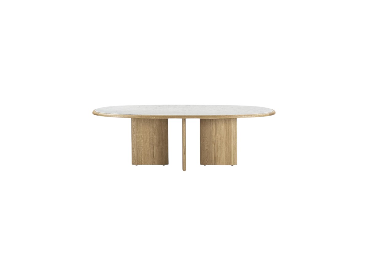 Riva 1920 Suiseki Table Oak Without Knots And Carrara Marble Top