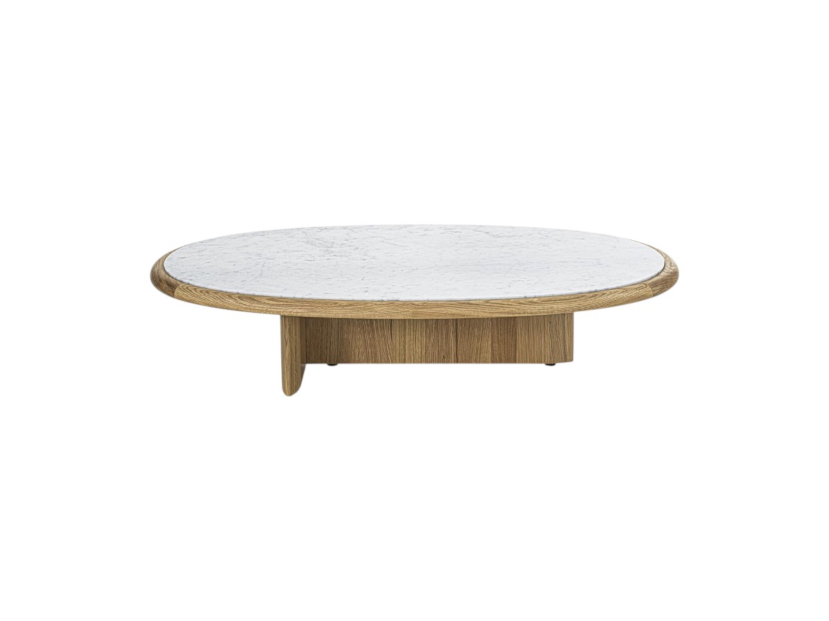 Riva 1920 Suiseki Side Table Oak Without Knots And Carrara Marble Top
