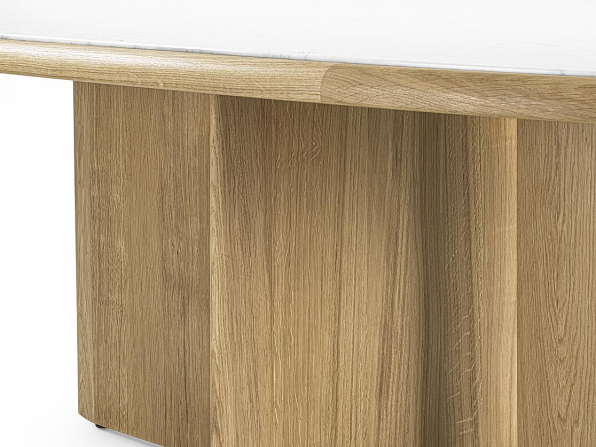 Riva 1920 Suiseki Table Oak Without Knots And Carrara Marble Top