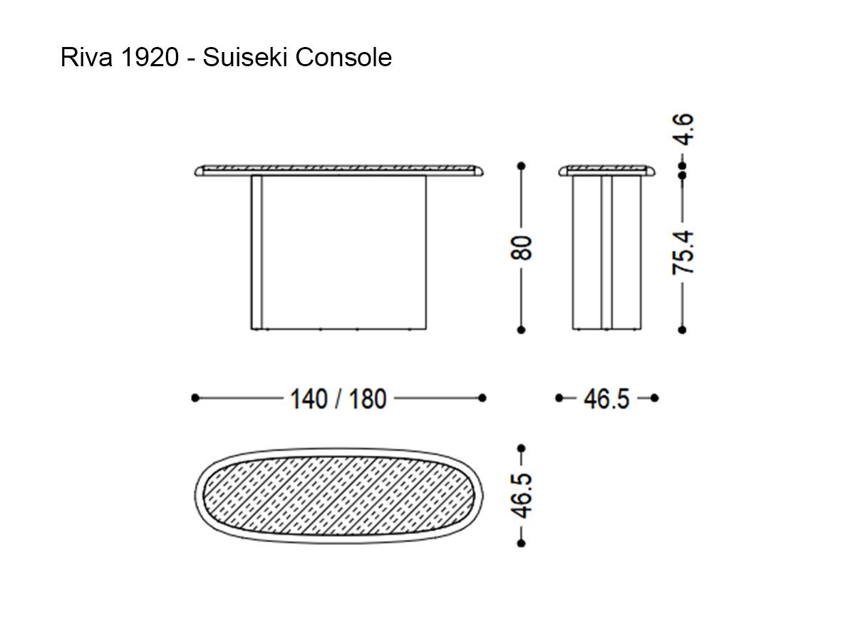 Riva 1920 Suiseki Console Oak Without Knots And Carrara Marble Top