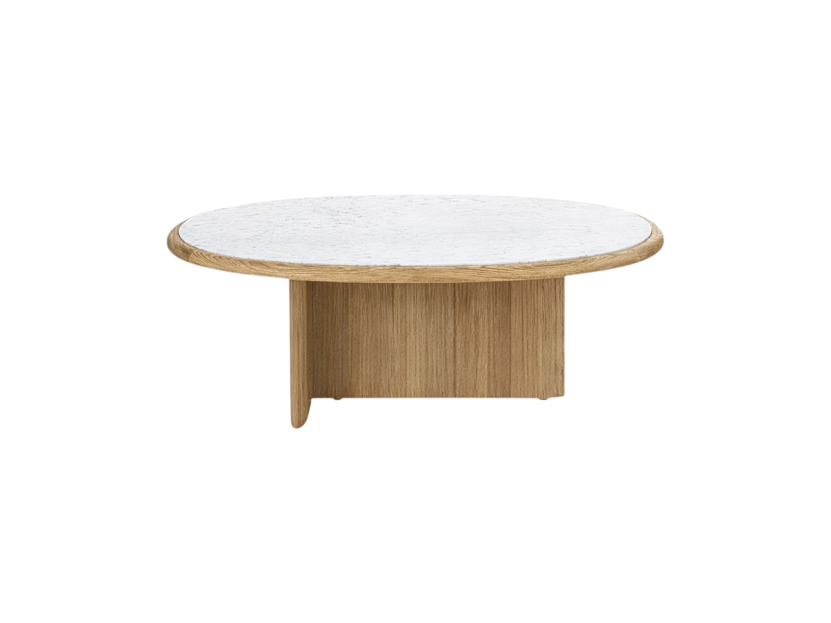 Riva 1920 Suiseki Side Table Oak Without Knots And Carrara Marble Top