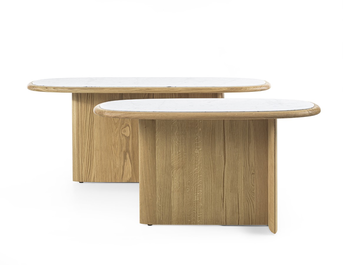 Riva 1920 Suiseki Console Oak Without Knots And Carrara Marble Top