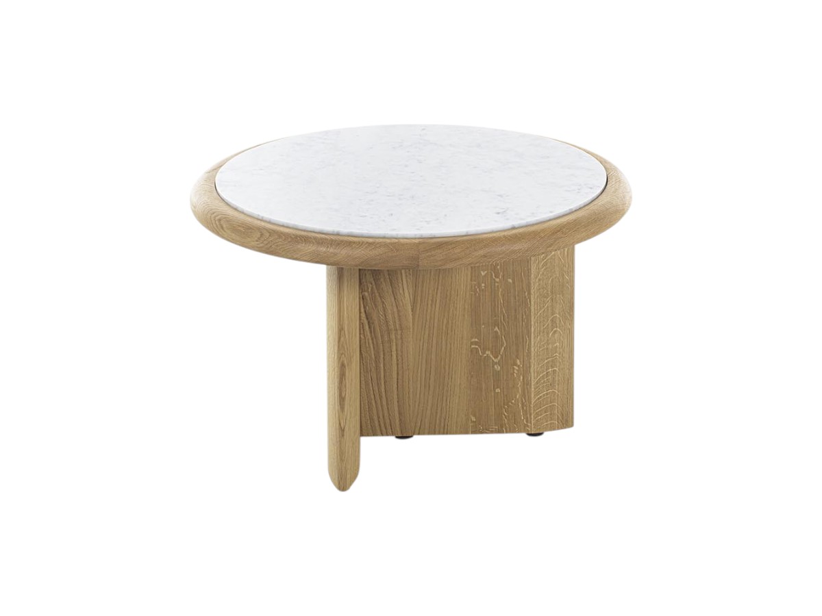 Riva 1920 Suiseki Side Table O 90 Cm Oak Without Knots And Carrara Marble Top