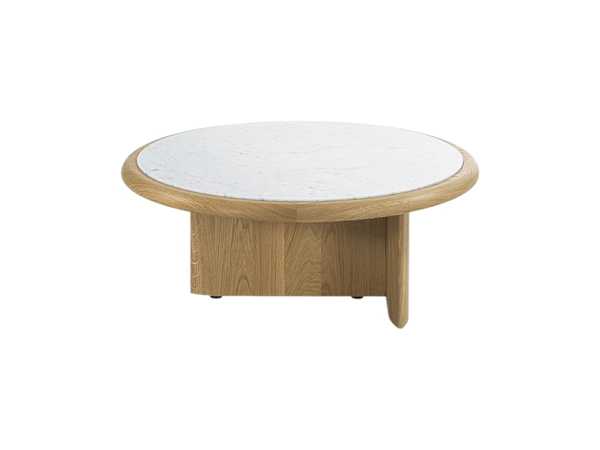 Riva 1920 Suiseki Side Table O 90 Cm Oak Without Knots And Carrara Marble Top
