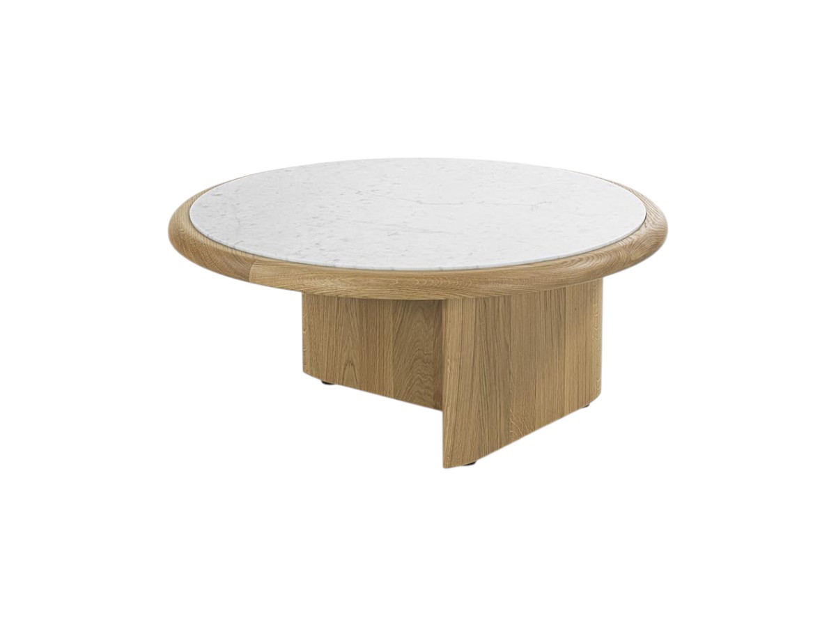 Riva 1920 Suiseki Side Table O 90 Cm Oak Without Knots And Carrara Marble Top