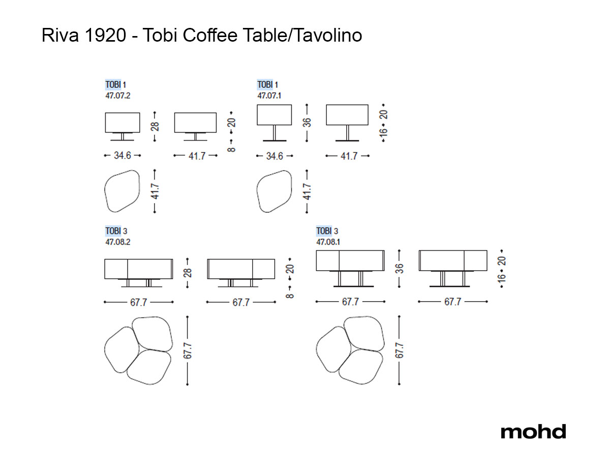 Riva 1920 Tobi Coffee Table