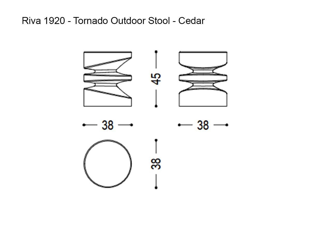 Riva 1920 Tornado Outdoor Stool Cedar