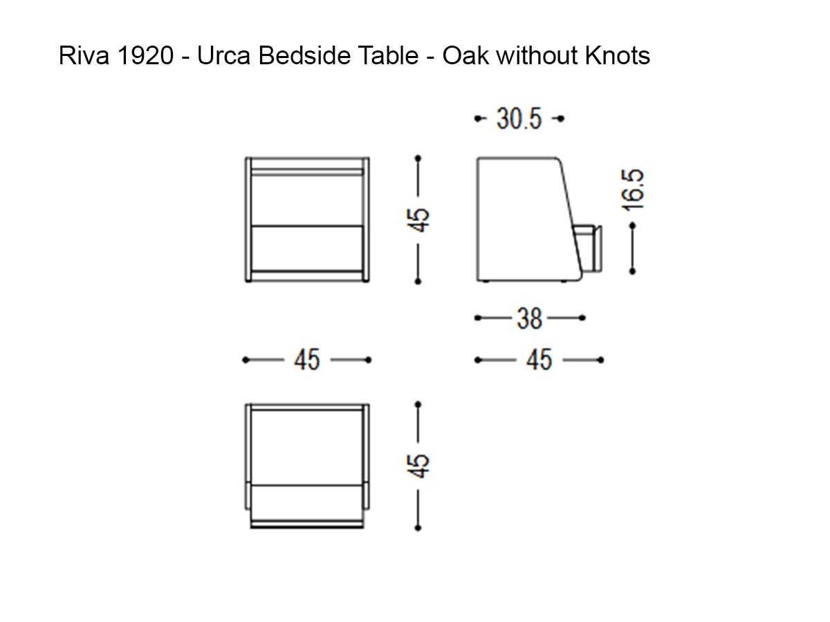 Riva 1920 Urca Bedside Table Oak Without Knots