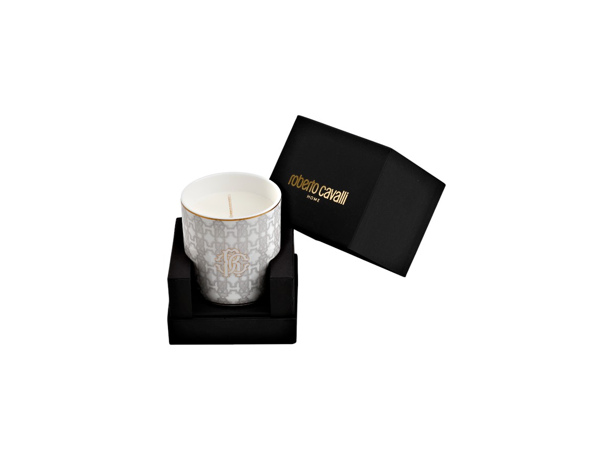 Свеча Roberto Cavalli Home Interiors White Monogram Gold