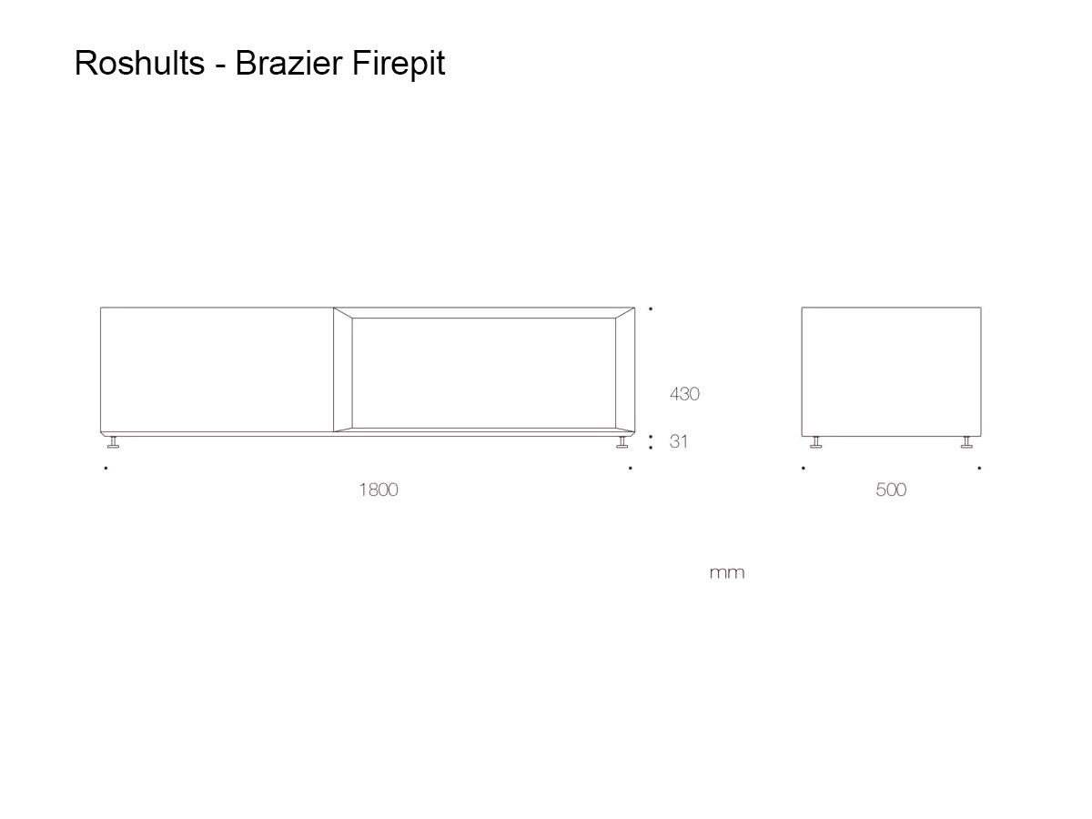 Roshults Brazier Firepit Brushed Stainless Steel