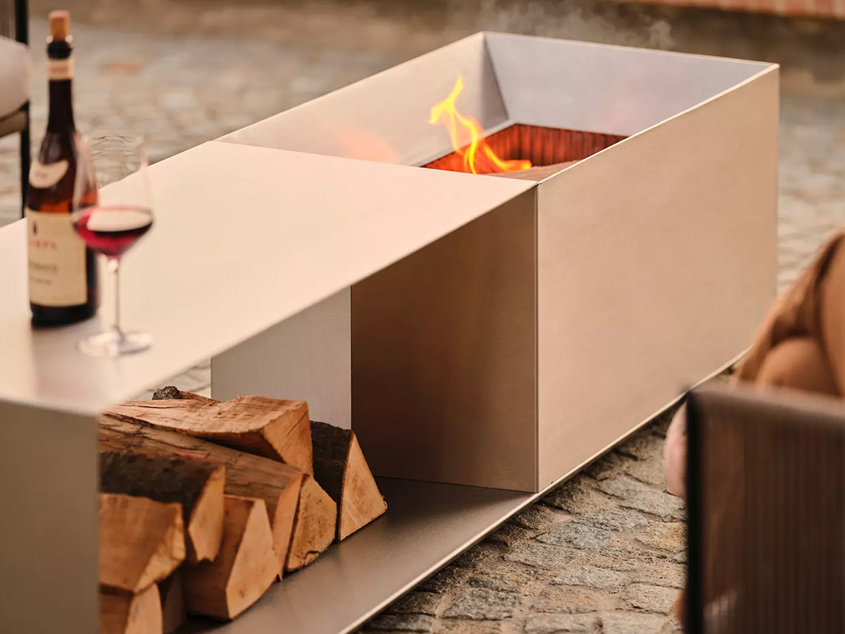 Roshults Brazier Firepit Brushed Stainless Steel