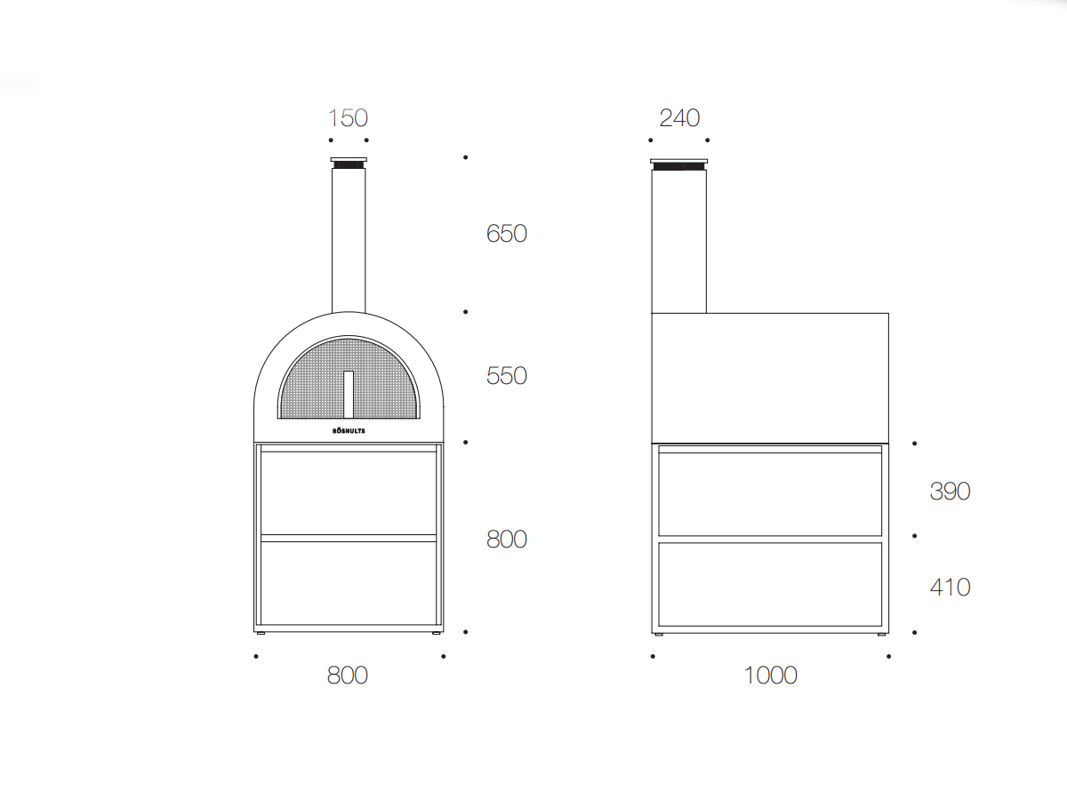 Roshults Open Kitchen Wood Oven