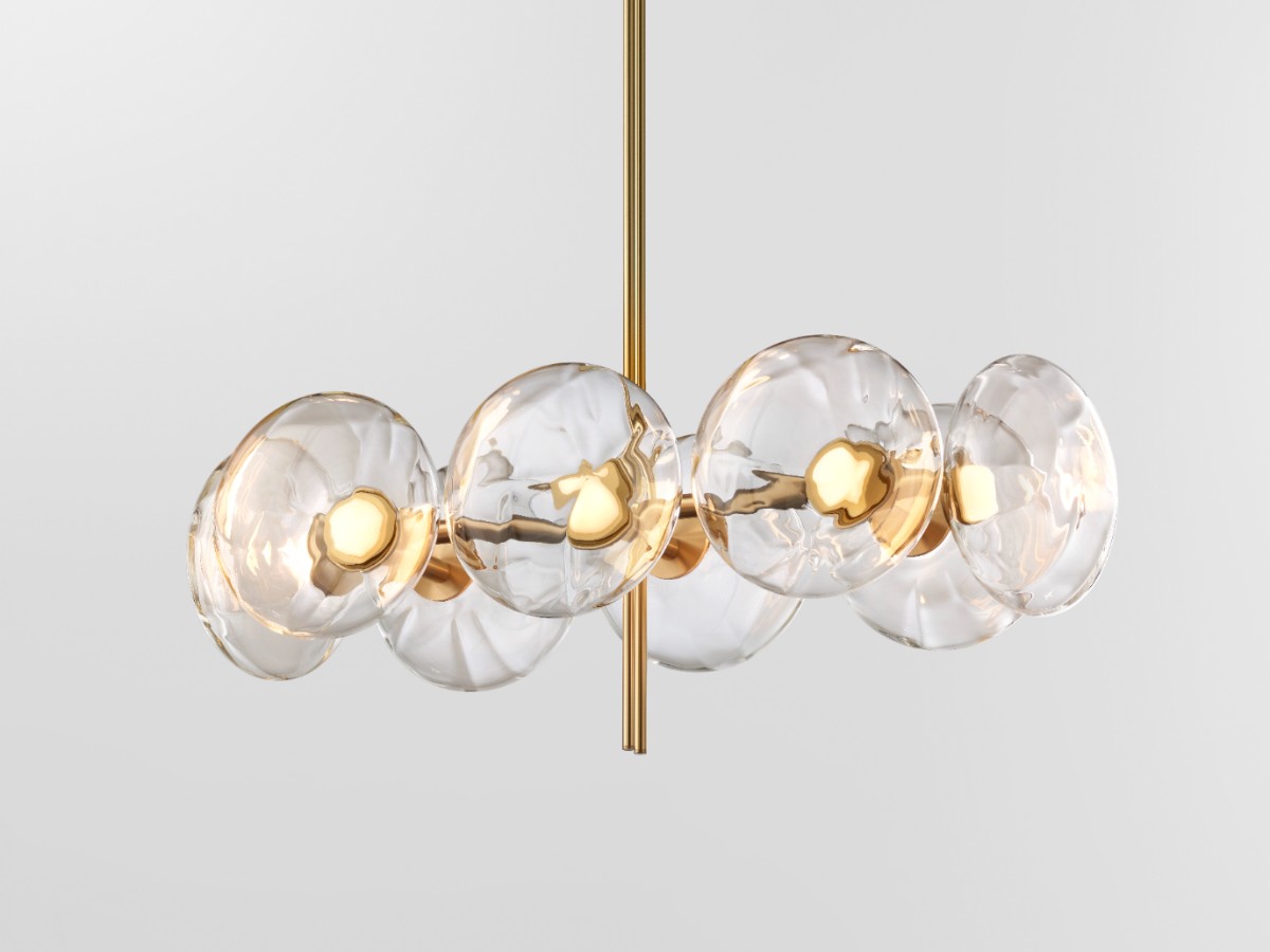 Ross Gardam Aeris Linear 108 Chandelier Brass