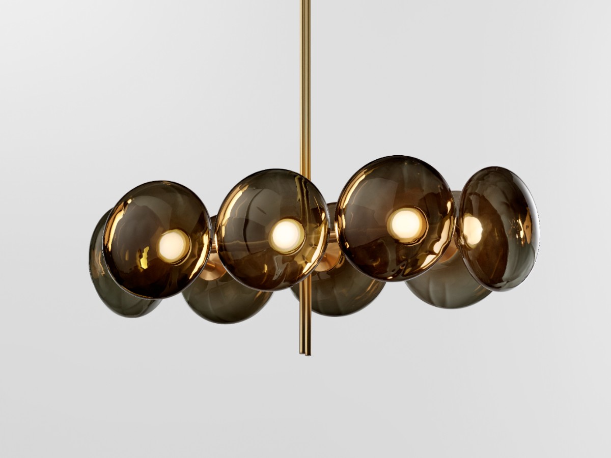 Ross Gardam Aeris Linear 108 Chandelier Brass