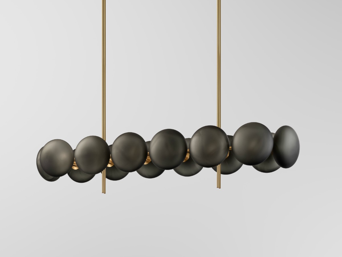 Ross Gardam Aeris Linear 214 Chandelier Brass