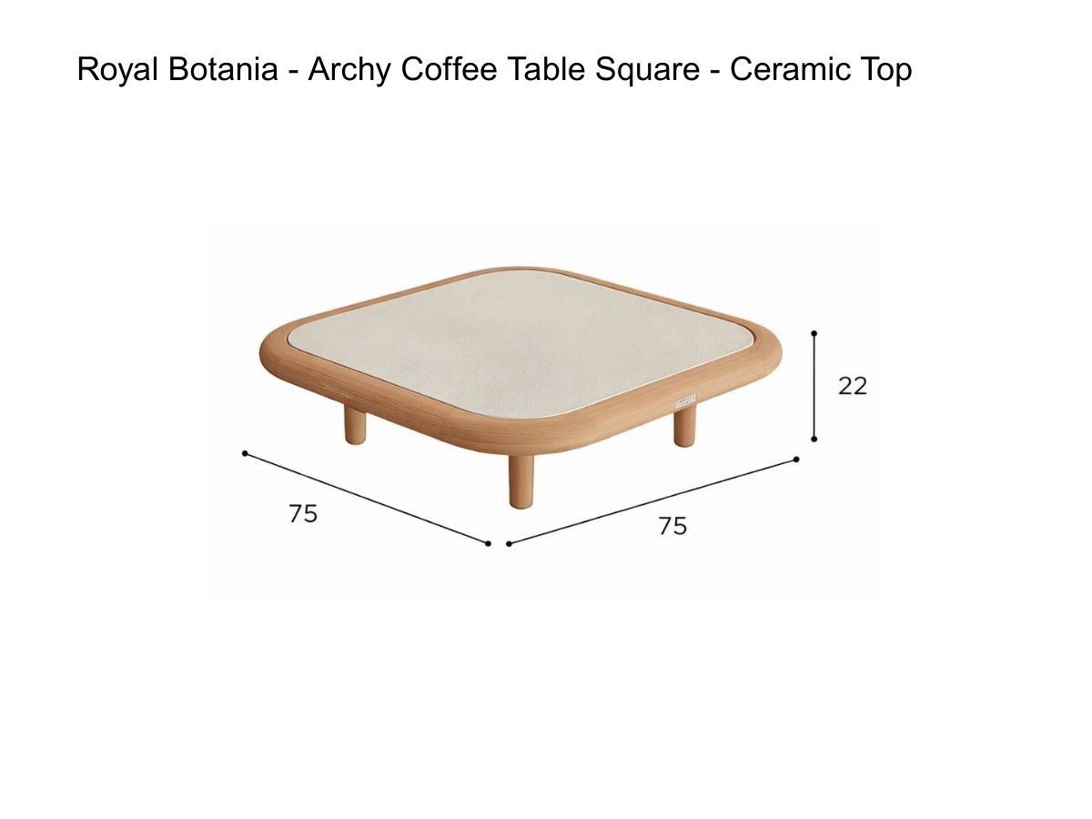Royal Botania Archy Coffee Table Square Ceramic Top