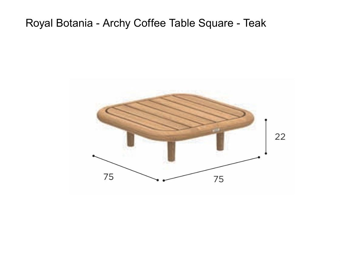 Royal Botania Archy Coffee Table Square Teak