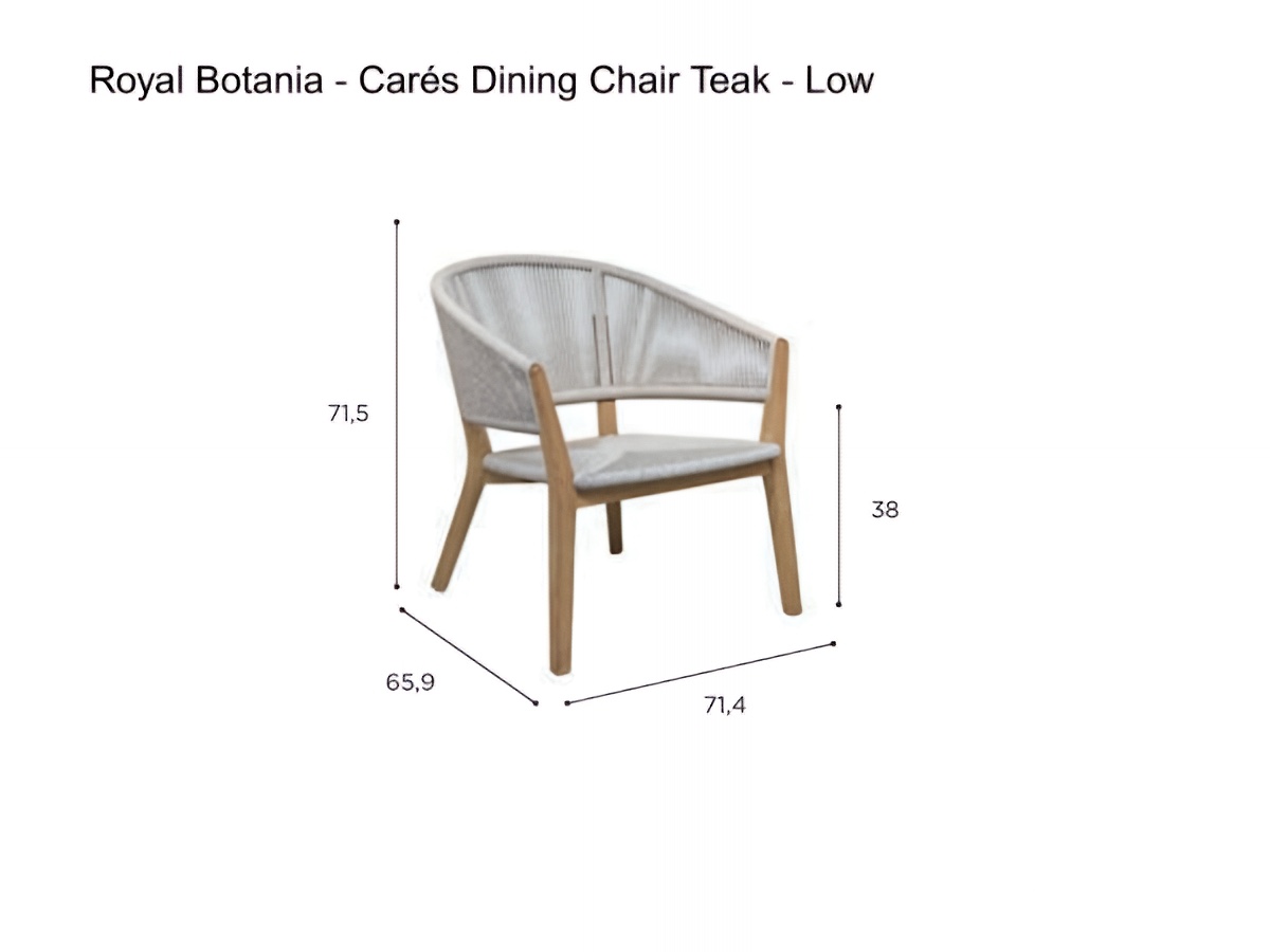 Royal Botania Cares Dining Chair Teak Low
