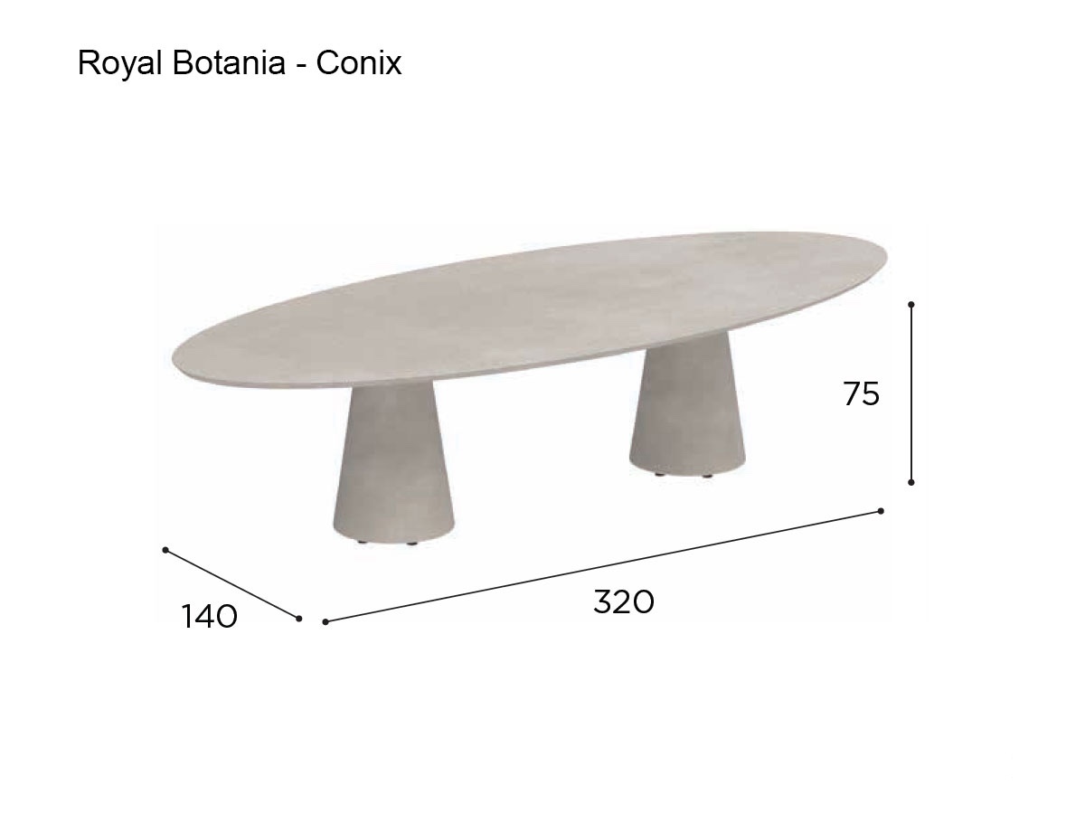 Royal Botania Conix Ellipse Table
