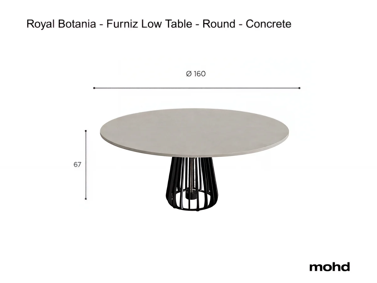 Royal Botania Furniz Low Table Round Concrete